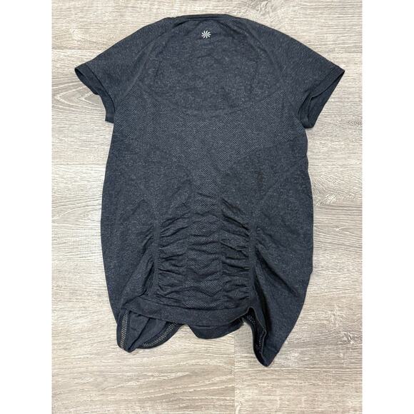Athleta Fast Track Tee Diamond Shirt Womens Small Black Activewear Running - Picture 2 of 5